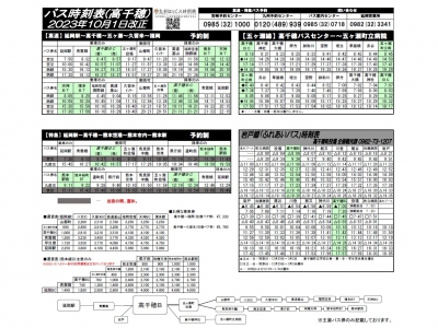 令和5年11月13日現在の高千穂バスセンター発着の時刻表